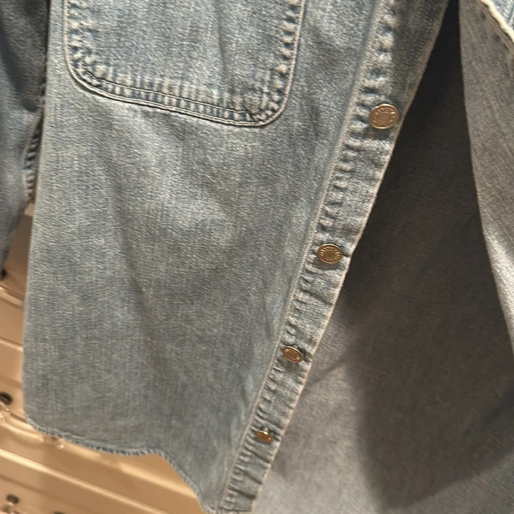 BANANA REPUBLIC 90s Globe Tag Long Sleeve Shirt XS Cotton vintage - Picture 4 of 9